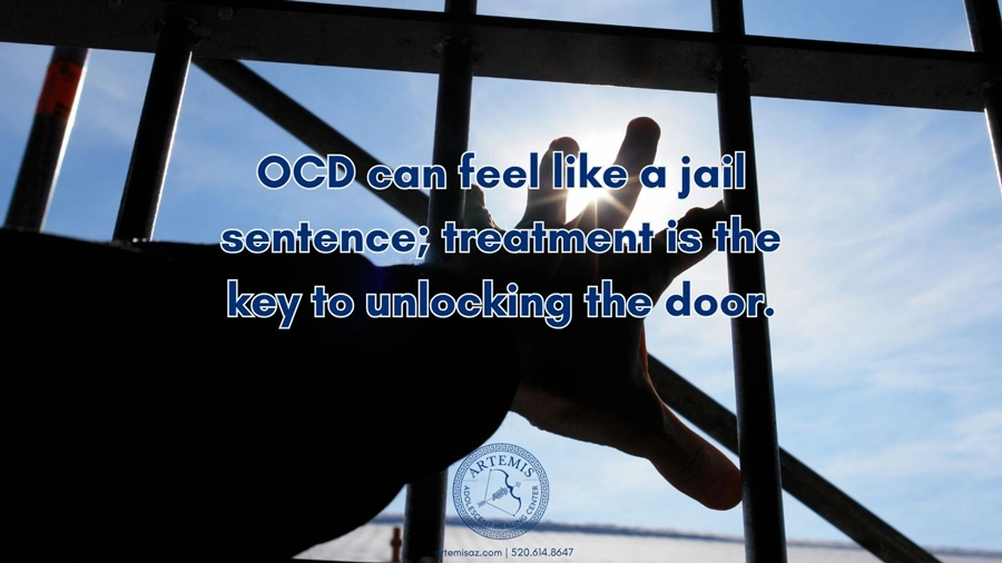 Image of hands trying to open a glass door - Common OCD Symptoms in Teenagers