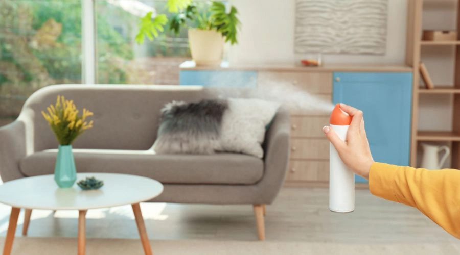 Image of an Air Freshener being sprayed in a room